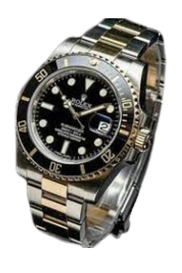Rolex Submariner -Black & Gold Dial | Silver &amp; Gold Chain