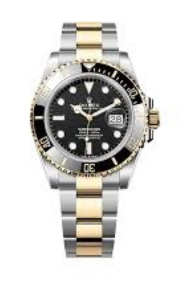 Rolex Submariner -Black & Gold Dial | Silver &amp; Gold Chain