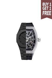 “Denvost Men’s Watch & Black Aura Carbon Combo”